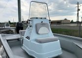 Excel Bay Pro 220 Aluminum Bay Boat elevated console with fod down handrail and windsheild EX22 1443